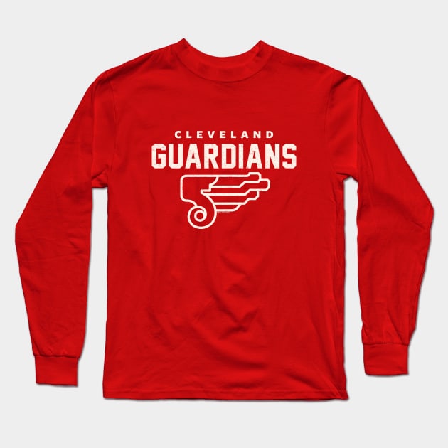 Cleveland Guardians 3 by Buck Tee Long Sleeve T-Shirt by Buck Tee